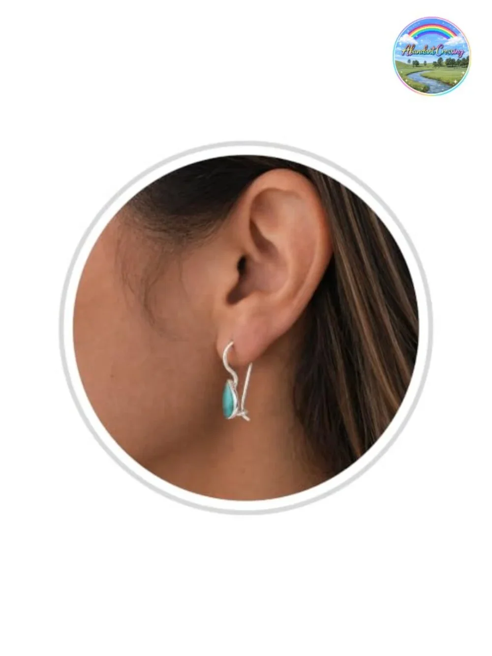 Sterling Silver Turquoise Teardrop Dangle Earrings, Handmade, Lightweight,